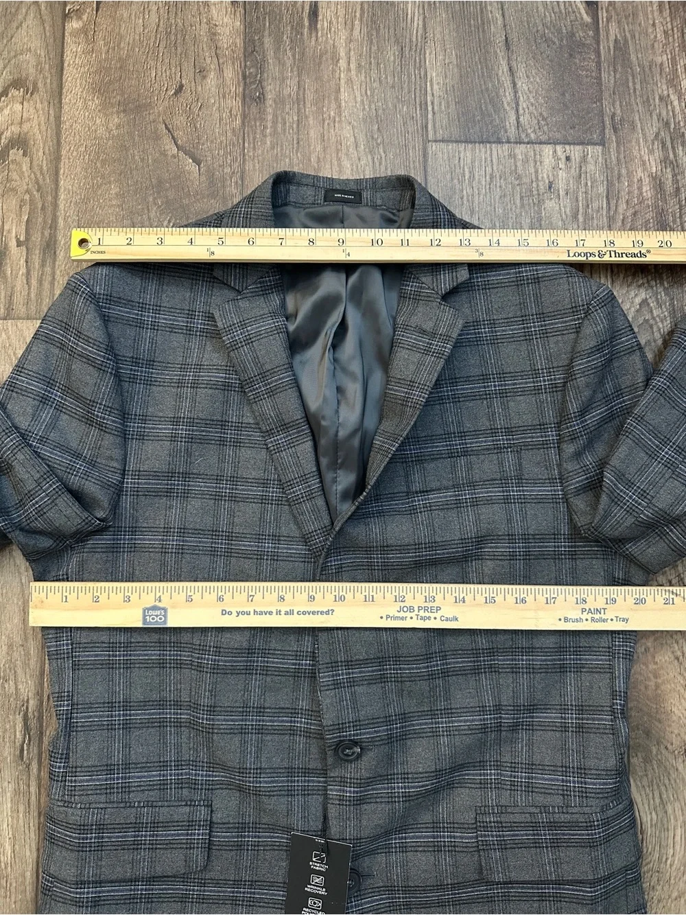 ❌JF J. Ferrar Slim Fit Ultra Comfort Classic Blazer Men’s Size 42 Reg Gray Plaid
